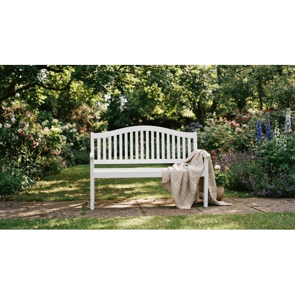 Balts masīvkoka dārza sols Singapore – Garden Pleasure-image-3