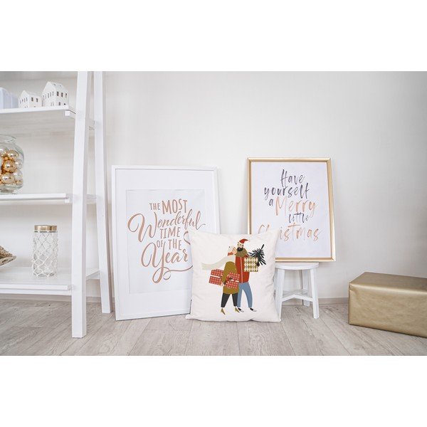 Spilvendrāna ar Ziemassvētku motīvu 45x45 cm Christmas Couple – Butter Kings-image-1