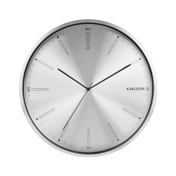 Pelēks metāla pulkstenis Karlsson Distinct, ø 40 cm
