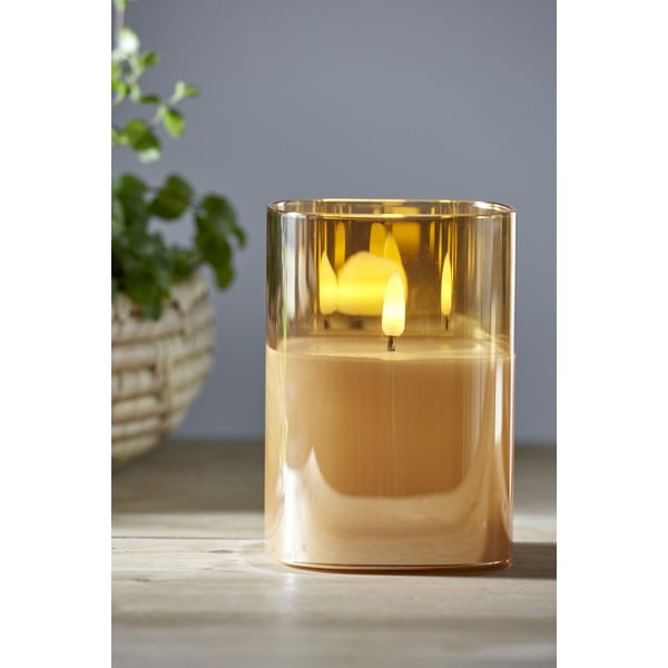 Oranža LED svece no stikla Star Trading Flamme, augstums 12,5 cm-image-1
