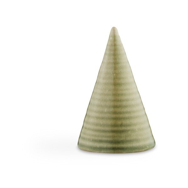 Glazēta keramikas dekoratīvā figūriņa, gaiši zaļa Kähler Design Glazēts konuss, olīvzaļš, augstums 11 cm