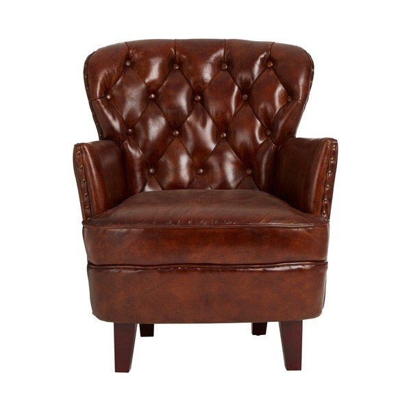 Brūns ādas atpūtas krēsls Victor – Premier Housewares-image-2