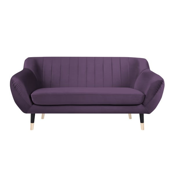 Violets dīvāns ar melnām kājām Mazzini Sofas Benito, 158 cm