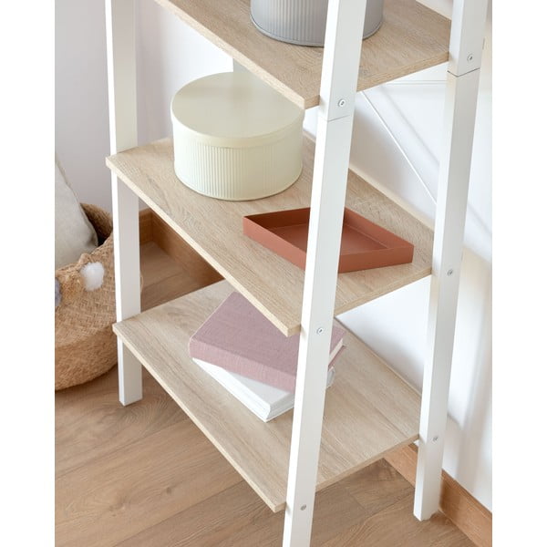 Balts/dabīga toņa plaukts ar ozolkoka imitāciju 56x172x32 cm Aarhus – Kave Home-image-4