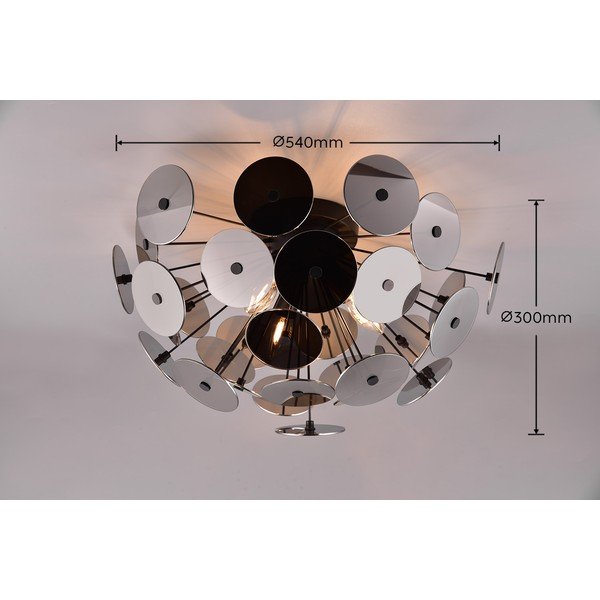 Matēti melna griestu lampa Discalgo – Trio-image-3