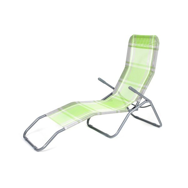 Zaļš metāla saliekamais dārza atpūtas krēsls – Happy Green-image-2