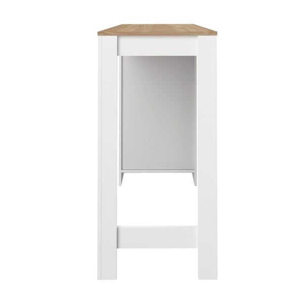 Balts bāra galds ar ozolkoka virsmu 115x50 cm Aravis - TemaHome -image-4