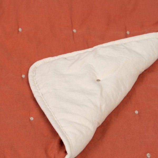 Ķieģeļu sarkans/bēšs mikrošķiedras stepēts gultas pārklājs 230x280 cm – Ixia-image-3