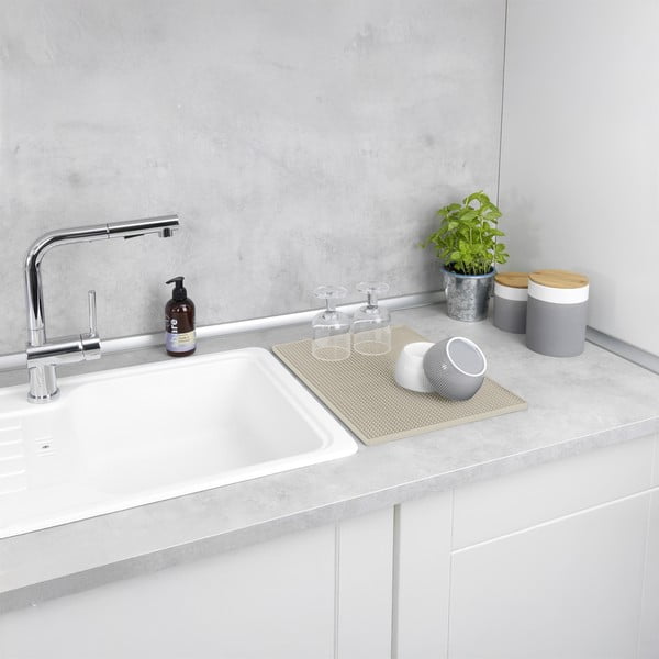 Bēšs gumijas trauku žāvēšanas paliktnis 40x30 cm Maxi – Wenko-image-3