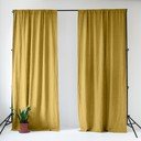 Dzeltens lina aizkars 140x300 cm Lemon Curry – Linen Tales
