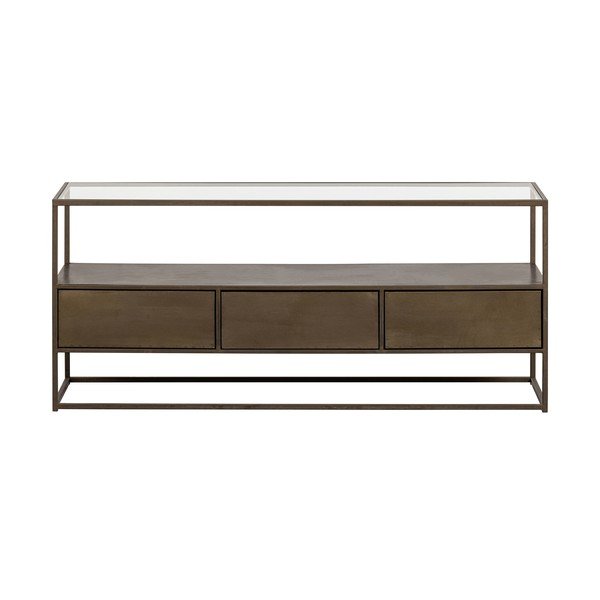Zelta krāsas metāla TV galdiņš 115x50 cm Depart – BePureHome-image-4