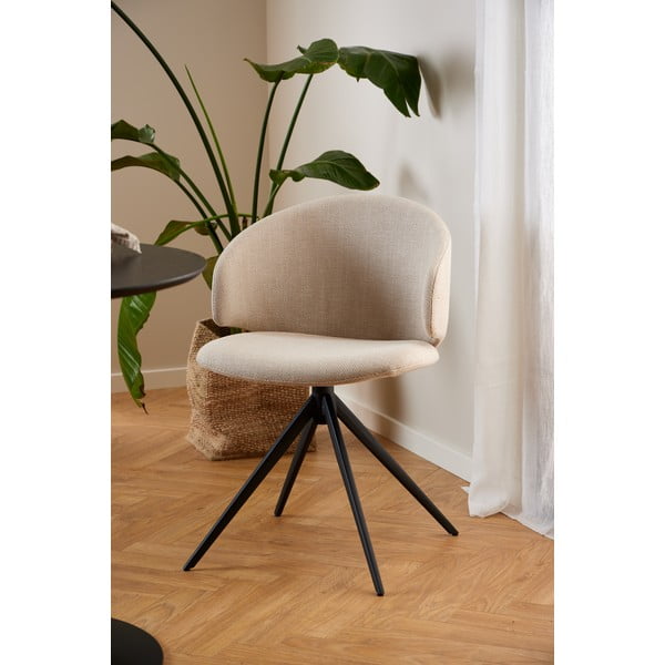 Bēšs polsterēts ēdamistabas krēsls ar roku balstiem Ella – Actona-image-2