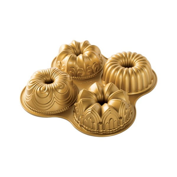 Kūku veidne 4 mini kūciņām zelta krāsā Nordic Ware Minimix, 2,1 l