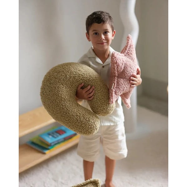 Rozā bērnu dīvāna spilvens no buklē auduma Star – Wigiwama-image-4