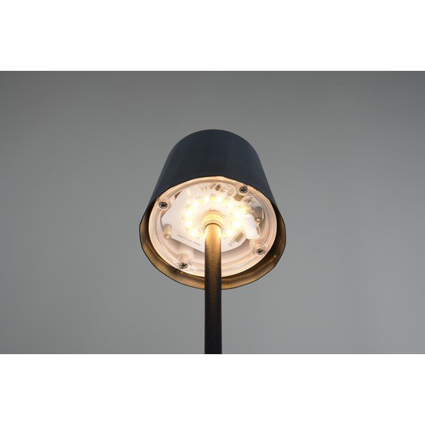 Matēti melna LED galda lampa ar metāla abažūru (augstums 21 cm) Diaz – Reality-image-2