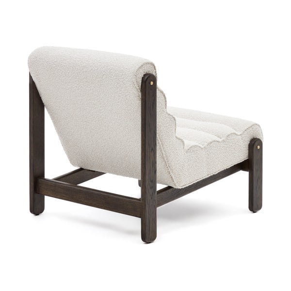 Balts atpūtas krēsls no buklē auduma Magira – Kave Home-image-3