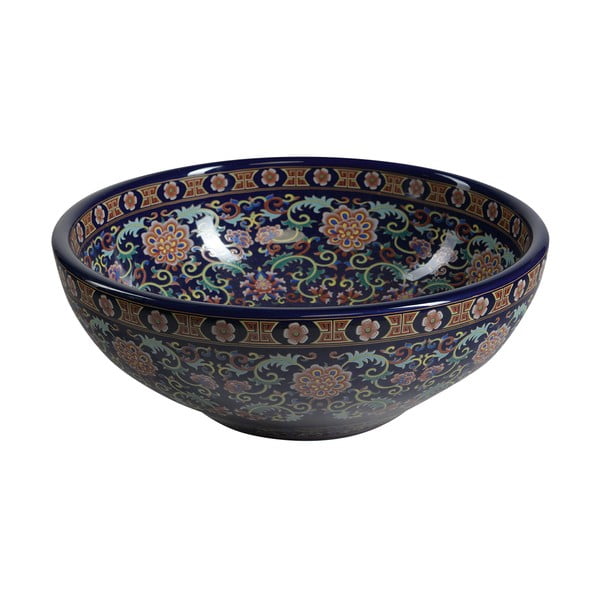 Tumši zila keramikas apaļa izlietne ø 41 cm Priori – Sapho-image-2