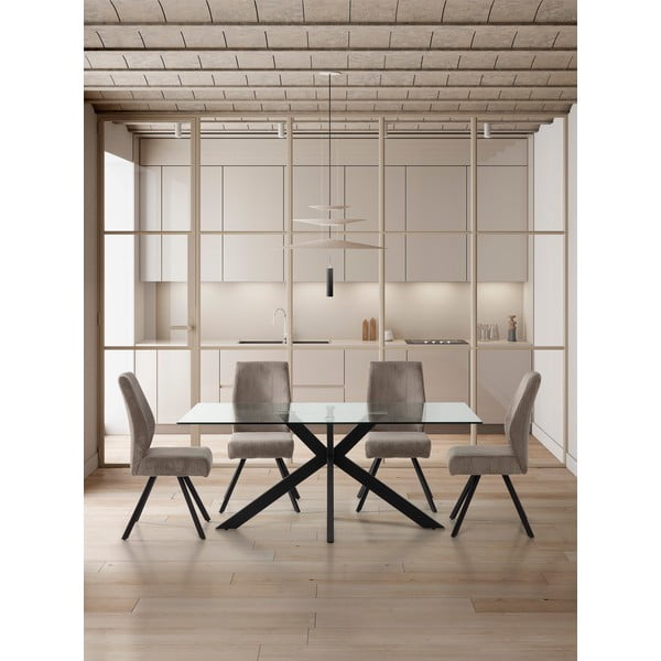 Gaiši pelēki velveta pusdienu krēsli (2 gab.) Anibal – Marckeric-image-1