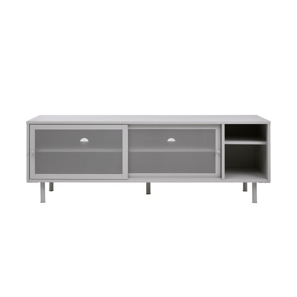 Balts metāla TV galdiņš 160x55 cm Veep – Unique Furniture