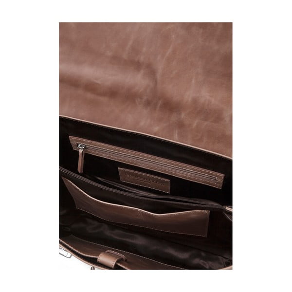 Konjaka brūns vīriešu teļa ādas portfelis Ferruccio Laconi Brief-image-3