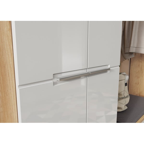 Balts dabīga toņa skapis ar ozolkoka imitāciju 60x198 cm Aledo – Germania-image-1