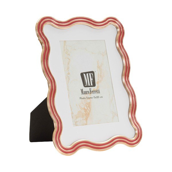 Sarkans/zelta krāsas metāla/stikla stāvošs foto rāmis 17,5x22,5 cm Elizabeth – Mauro Ferretti