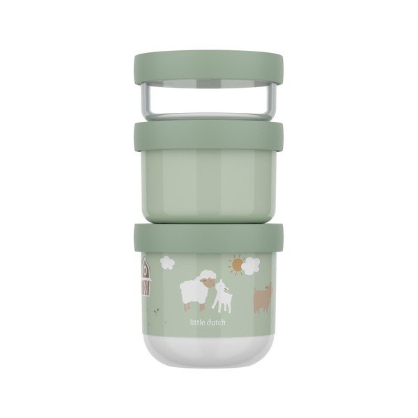 Gaiši zaļas plastmasas bērnu pusdienu kārbas (3 gab.) Little Farm by Little Dutch – Mepal-image-3