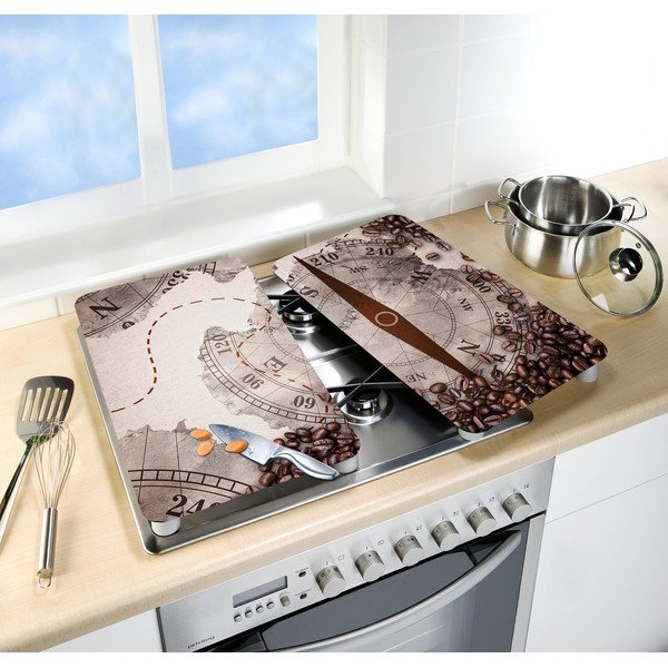 2 stikla vāku komplekts Wenko Compass plītij, 52 x 30 cm-image-1