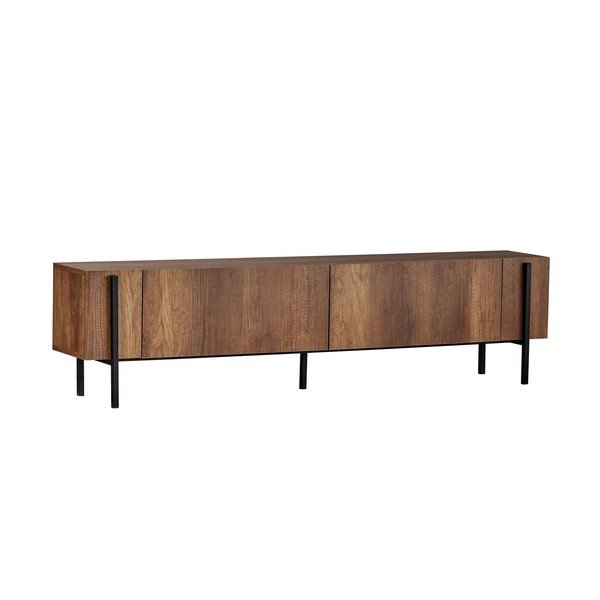 Tumša dabīga toņa TV galdiņš ar riekstkoka imitāciju 180x45x30 cm Nexus – Kalune Design