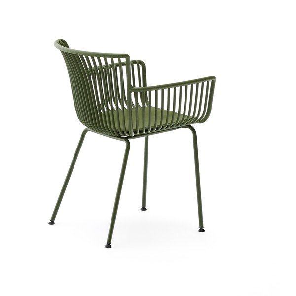 Tumši zaļš metāla dārza krēsls Surpika – Kave Home-image-4