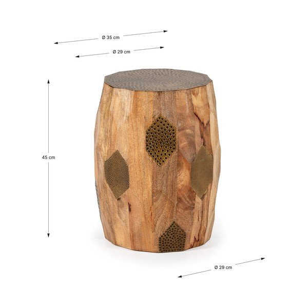 Mango masīvkoka apaļš sānu galdiņš ø 29 cm Fabia – MOME-image-4