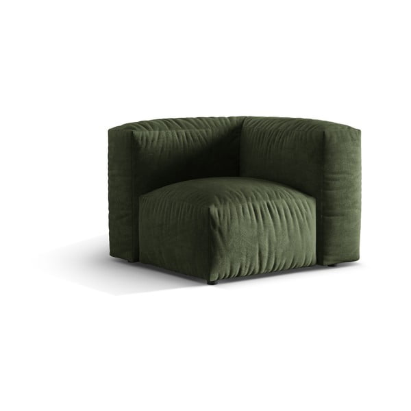 Zaļa samta modulārā dīvāna daļa (ar maināmu stūri) Martina – Micadoni -image-1