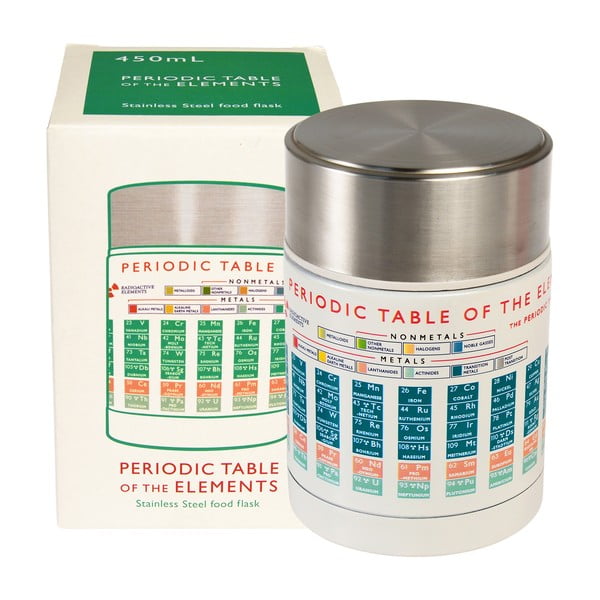 Krēmkrāsas/sudraba krāsas termoss pārtikai/bērnu 450 ml Periodic Table – Rex London-image-2