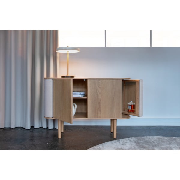 Melna/brūna zema kumode ar ozolkoka imitāciju 109x75 cm Treasures – UMAGE-image-1