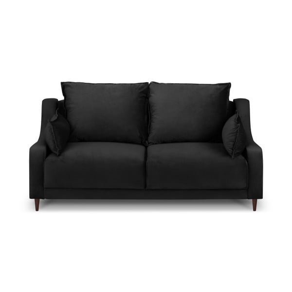 Melns samta dīvāns Mazzini Sofas Freesia, 150 cm