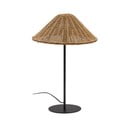 Melna/dabīga toņa galda lampa ar rotangpalmas abažūru (augstums 50 cm) Urania – Kave Home