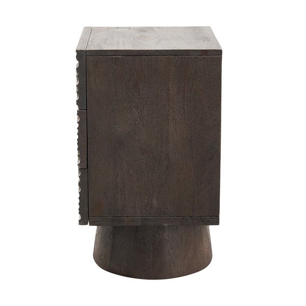 Tumši brūns mango masīvkoka naktsskapītis Crumble – WOOOD-image-3