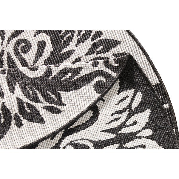 Melns un krēmkrāsas āra paklājs NORTHRUGS Madrid, ⌀ 200 cm-image-4