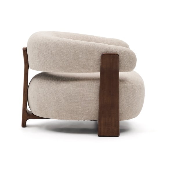 Bēšs atpūtas krēsls no šenila auduma Granite – Kave Home-image-3