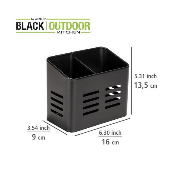Metāla galda piederumu un salvešu turētāja komplekts (2 gab.) Black Outdoor Kitchen Baco – Wenko-image-3