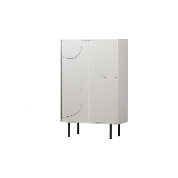 Gaiši pelēks priedes masīvkoka skapītis 85x135 cm Cadiz – WOOOD-image-3