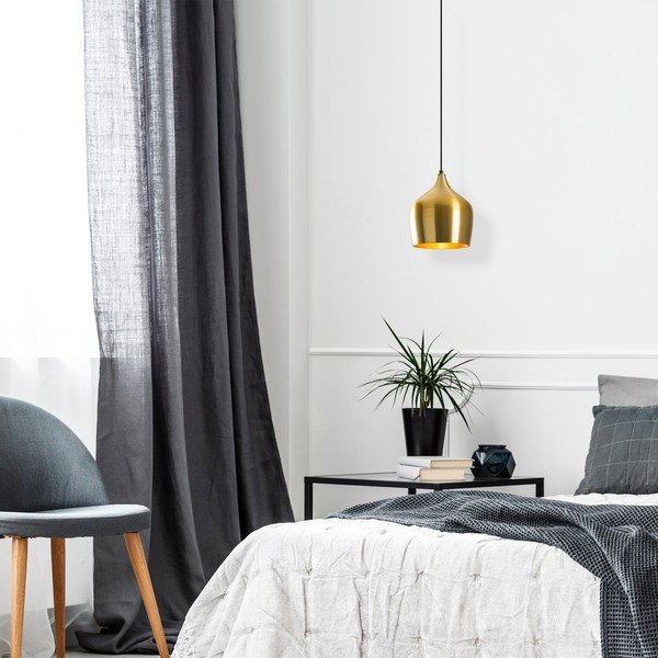 Zelta krāsas piekaramā lampa ar metāla abažūru ø 22 cm Dodo – Opviq lights-image-1