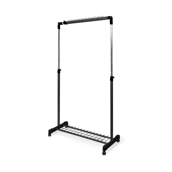 Melns metāla pagarināms/pārvietojams drēbju pakaramais statīvs Under Stairs – Compactor-image-4