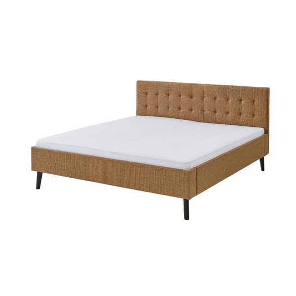 Brūna polsterēta divvietīga gulta bez režģa 180x200 cm Empire – Meise Möbel