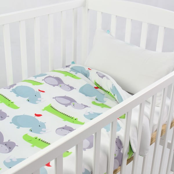 Mazuļu kokvilnas sega un spilvens Mr. Fox Hippo, 100 x 120 cm-image-1