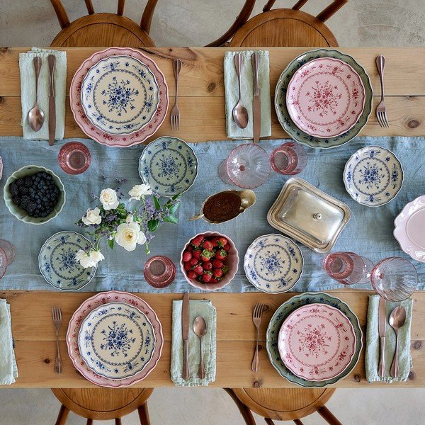 Zils/bēšs deserta akmensmasas šķīvis ø 17 cm Vila – Costa Nova-image-3