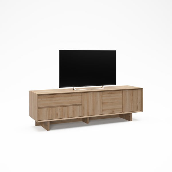 Dabīga toņa TV galdiņš ar ozolkoka imitāciju 180x55x45 cm Carpi – Marckeric-image-3