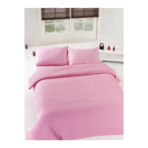 Viegls gultas pārklājs Pink Pique, 200 x 235 cm
