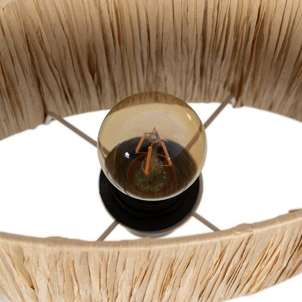 Bēša/dabīga toņa galda lampa ar rotangpalmas abažūru (augstums 37,5 cm) – Ixia-image-4