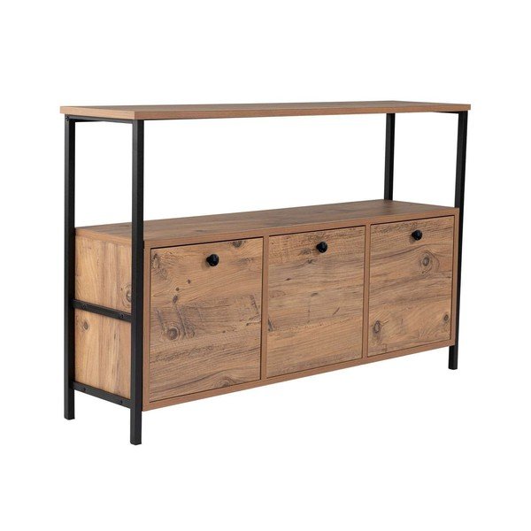 Dabīga toņa konsoles galds ar priedes koka imitāciju 29,5x120 cm Solace – Kalune Design-image-2